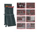 Servante d&#039;atelier complète noire 19 tiroirs set en mousse 399 outils Teng Tools TCEMM399BL