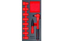 Jeu de douilles isolées 1/2 10-24 mm EV véhicules électriques 10 pièces module en mousse pour servante d&#039;atelier MW Tools MWED1210