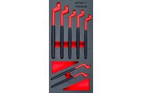 Jeu de clés polygonales 8-19 mm 7 pièces module en mousse pour servante d&#039;atelier MW Tools MWERI8197