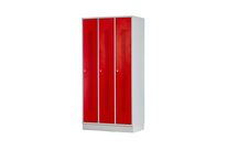 Vestiaire métallique 3 portes rouges perforées MW Tools KL30R