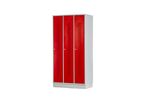 Vestiaire métallique 3 portes rouges perforées MW Tools KL30R