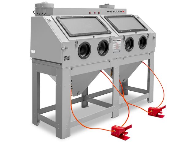 Cabine de sablage professionnelle double 880 L avec aspiration MW Tools CAT880