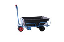 Chariot éléctrique à ridelles amovibles plateau alu 400kg 1210x850mm + benne plastique 300L - batterie 36V / 12Ah Torros EP400LB