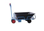 Chariot éléctrique à ridelles amovibles plateau alu 400kg 1210x850mm + benne plastique 300L - batterie 36V / 12Ah Torros EP400LB