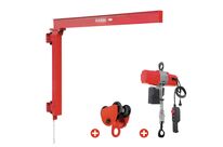 Potence murale 500 kg avec palan électrique à chaîne 6 m et chariot roulant MW Tools PHM500SET2