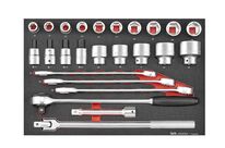 Jeu de douilles et clés mixtes Foam4x4 tray 3/4 19-50mm 25 pièces Teng Tools TTESK25