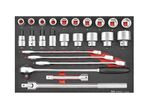 Jeu de douilles et clés mixtes Foam4x4 tray 3/4 19-50mm 25 pièces Teng Tools TTESK25
