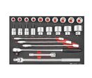 Jeu de douilles et clés mixtes Foam4x4 tray 3/4 19-50mm 25 pièces Teng Tools TTESK25
