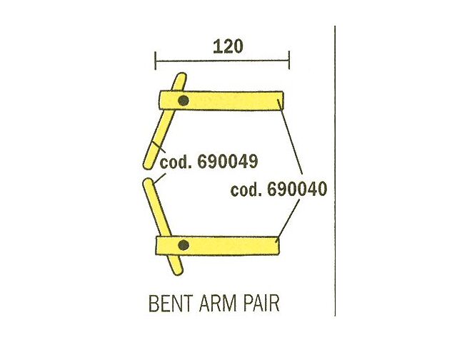 Jeu de bras droits, longueur 120mm + jeu d'électrodes coudées Telwin 803150