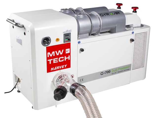 Gyro air aspirateur silencieux cyclonique HEPA 1190m³/h 1,5kW 230V pour atelier menuiserie copeaux et poussières MW-Tech G700