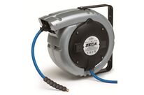 Enrouleur air et eau 12 m Ø 1/4 12 bars Structure en aluminium moulé peint avec enroulement automatique et support mural pivotant Zeca 813/8/S