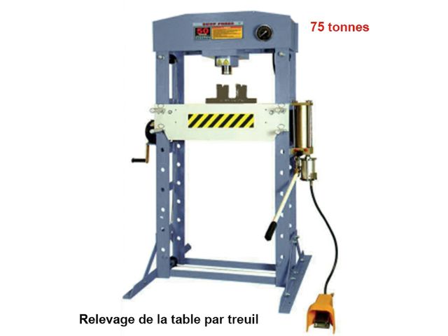 Presse d’atelier hydraulique et pneumatique 75 tonnes CHP75T