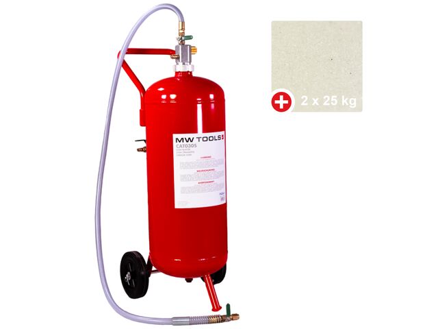 Sableuse mobile pro 25L bicarbonate de soude et 50kg d'abrasifs MW Tools CAT030SPACK1