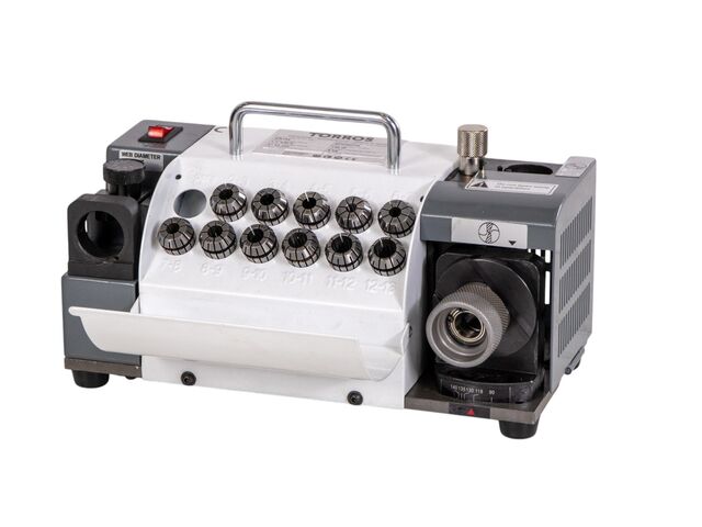 Affûteuse de mèches pratique de 3 à 13 mm 5500 rpm 0,12 kW 230V y compris 11 pinces ER20 et meule CBN Torros AM13E