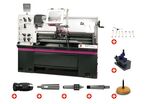 Tour à métaux hauteur des pointes 200 mm entre-pointes 1000 mm alésage 53 mm 2,3 kW 400V avec accessoires essentiels Optiturn TM4010D PACK