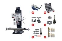 Perceuse-fraiseuse X 450 mm Y 200 mm Z 430 mm CM4/M16 1,5 kW 400V avec les accessoires essentiels Torros PACK PF45G 400V