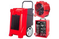 Pack déshumidificateur PRO 90L/Jour BDP90 + Ventilateur sécheur ø500mm MV500PPL + Chauffage électrique 3 kW WEL03 MW Tools BDP90SETBH