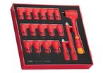 Jeu de douilles isolées Foam3 tray 3/8 6- 20mm 6 pans 18 pièces Teng Tools TEDV3818