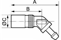 Raccord 135° pour flexible | PREVOST