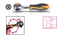 Cliquet réversible à manche rotatif 1/4’ 126 mm BETA 900/58