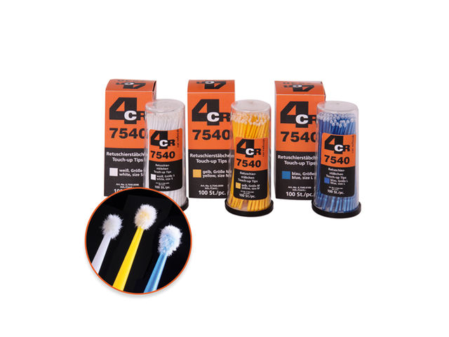 Mini brosses de retouche - ( tailles: S / M / L ) - boite distributrice de 100 pcs