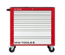 Servante d&#039;atelier 7 tiroirs rouge et grise large 940 mm en acier soudé verrouillable roues ø125 mm MW Tools GW207