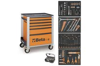 Servante mobile d’atelier 6 tiroirs BETA C24S/6 + compo 147 outils - Orange