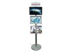 Totem 1 poteau 192 cm + 1 écran noir 19 pouces + 1 cadre A3 + étagère inclinée GM plexiglass + fronton