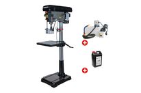 Perceuse à colonne professionnelle jusque ø 30 mm CM3 1,5 kW 400V avec système de refroidissement et bidon de 5L d&amp;#039;huile Torros DF30T PACK COOL