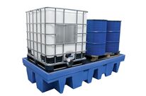 Bac de rétention pour 2 IBC de 1000l avec grille Ecospill OVBIBC2R