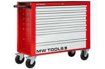 Servante d&#039;atelier 7 tiroirs rouge et grise extra large 1055 mm avec verrouillage dans la poignée et grandes roues ø160 mm MW Tools GW307GX