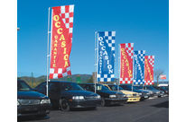 Mâts et drapeaux avec texte &quot;OCCASION GARANTIE&quot; | Kit Optimal