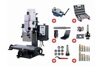 Perceuse-fraiseuse X 280 Y 175 mm Z 280 mm CM2/M10 0,75 kW 230V vitesses variables avec accessoires Optimill MH20V PACK