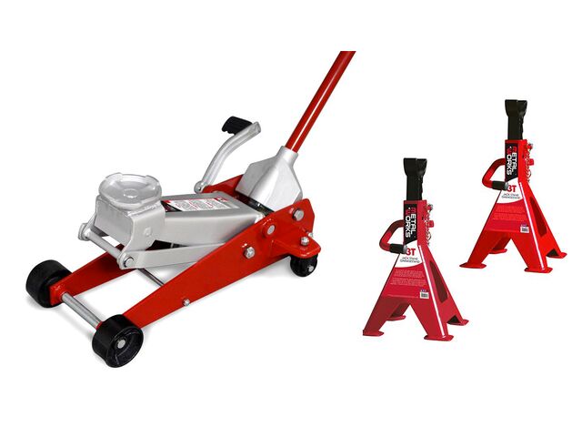 Pack cric rouleur 3T avec pédale rapide + paire de chandelles 3T MW Tools CATM300SET