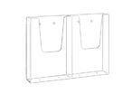 Porte Brochure Mural Classique 2 cases 1/3A4 (2xL.10.6 cm)