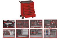 Servante d&amp;#039;atelier complète rouge 8 tiroirs set en mousse 399 outils Teng Tools TCEMM399N8