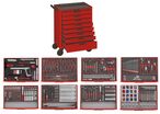Servante d'atelier complète rouge 8 tiroirs set en mousse 399 outils Teng Tools TCEMM399N8