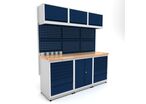 Établi d'atelier industriel 1860 mm PRACO M T03 - Plateau en hêtre massif - Éclairage LED - Tiroirs et armoire MW Tools PRAM1860T03