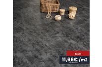 Dalles en PVC clipsables grand trafic imitation ardoise - Noir (= 2.05 m²)