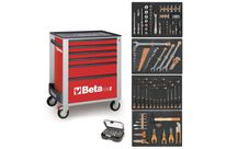 Servante mobile d’atelier 6 tiroirs BETA C24S/6 + compo 147 outils - Rouge