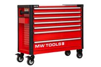 Servante d&amp;#039;atelier 7 tiroirs rouge et noire extra large 960 mm finition haute qualité avec plan de travail en acier inoxydable MW Tools GWB307
