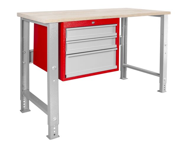 Établi modulaire Rubberwood avec armoire à tiroirs 3T 1200 mm MW Tools MOD125R
