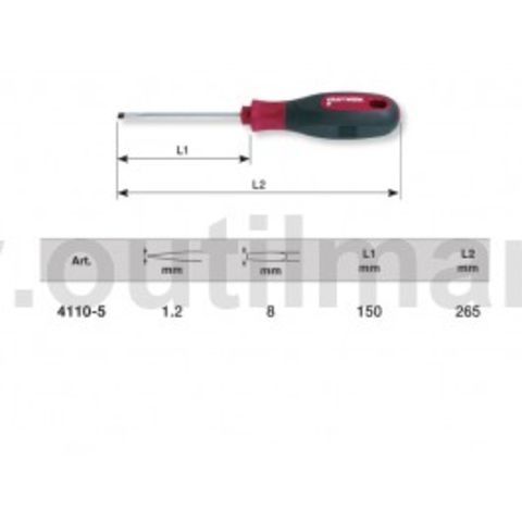 Tournevis ergokraft à fente 1.2x8.0 mm : 4110-5