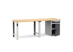 Établi plateau bois L.2500 mm avec bloc 1 tiroir + porte NOVALP