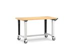 Établi roulant plateau bois L.1500 mm et pieds réglables NOVALP