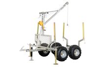 Remorque forestière double essieux 4 roues 1400kg 1800-2650x1300x1000mm avec grue de levage Torros AHR1400W