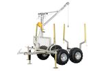 Remorque forestière double essieux 4 roues 1400kg 1800-2650x1300x1000mm avec grue de levage Torros AHR1400W