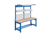 Poste de travail établi Cubo avec châssis en acier et plateau multiplex 2000 mm réglable en hauteur Sofame COD2000MUBIS