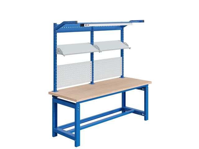 Poste de travail établi Cubo avec châssis en acier et plateau multiplex 2000 mm réglable en hauteur Sofame COD2000MUBIS