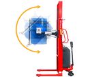 Gerbeur retourneur de fût 450 kg - Hauteur de levage 1500 mm - Levage et basculement électriques précis MW Tools VTLA450E